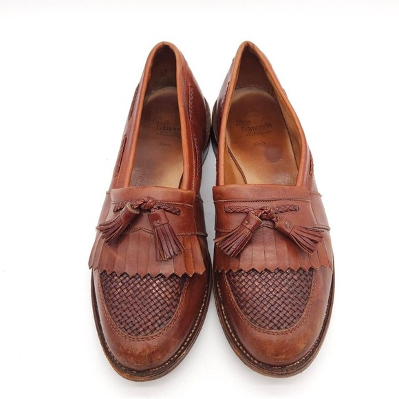 Allen Edmonds Mens 10 D Cody Brown Tassel Kiltie Weave Loafer Leather Dress Shoe - Picture 4 of 9